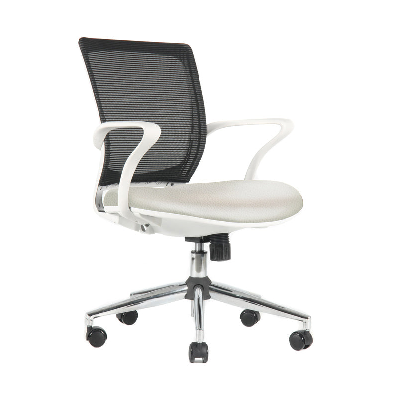Silla Turin Basic Marco blanco Base cromada Ecocuero
